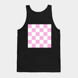 Pink and white checkerboard print Tank Top